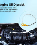 Oil Dipstick Replacement For Ford Escape 2013 2019 2.5L, Fusion 2013 2020 2.5L, Transit Connect 2014 2023 2.5L And 2023 2.0L Replaces CV6Z6750A No Fuss Easy Install Oil Level Dip Stick shown with engine view.