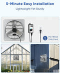 Heavy Duty 24 Inch Shutter Exhaust Fan With Speed Controller 4200 CFM High Speed Wall Mounted Vent Fan installed on greenhouse and shed