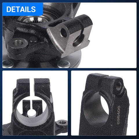 Front Steering Knuckle And Wheel Bearing Hub Assembly For Ford Focus 2006 2007 2008 2009 2010 2011 Right Passenger Side Replacement LK004 698406 Compatible close-up details