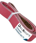 High Performance Heavy Duty 72 Inch Ceramic Sanding Belts Solid Six Piece Assorted Grit Bundle 36 60 80 120, red ceramic sanding belt roll.