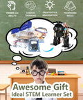 Kid Friendly Bionic Biped Robot Kit For STEM Toys And Science Fun Hands On Programmable Coding Crafts Set With Arduino ESP32 Learn Mechanics Electronics And Coding Great Birthday Gift For Ages 8 To 12 Boys And Girls, child with robot kit