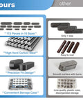 Comparison of Woodruff Key Stock Assortment Set 175 Pieces 15 Sizes Carbon Steel showing durability and storage benefits