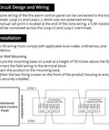 Installation manual for Wired Emergency Sound And Light Fire Alarm Station with circuit design and wiring diagram in black and white