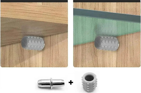 Heavy Duty Shelf Brackets With Non Slip Glass Plate Supports and rubber sleeve holders detail view