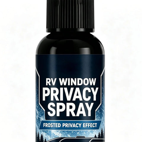 Glass Frosting Spray 30ml Portable Anti-Glare Privacy Liquid bottle for RV window privacy with frosted effect.