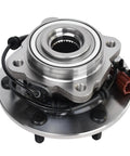 Rear Wheel Bearing And Hub Assembly Drop In Direct Fit For 2004 2010 Infiniti QX56 Rear Models, 2005 2012 Nissan Armada And 2004 Nissan Pathfinder Rear With ABS And 6 Lug Bolts visible with metal construction and ABS wiring
