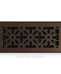 Gothic Bronze Finish Steel Floor Register 4x10 Inches, Easy Drop-In Vent Grate with Rust Resistant Damper Box