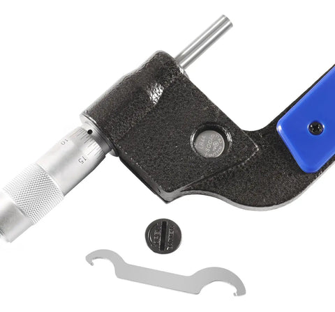 Seven Key Pro Grade Electronic Digital Micrometer Waterproof with large display, range 50 to 75 mm, resolution 0.001 mm, side view