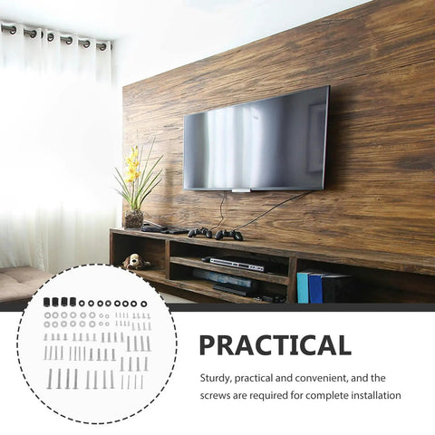 Heavy Duty Wall Mount Screw Kit 88 Piece Set For TVs with Complete Hardware in a modern living room setup