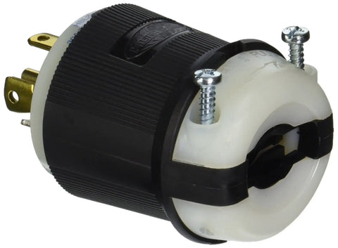 Locking Twist Lock Plug L21 30P 30 Amp 3 Phase 4 Pole 5 Wire 120V And 208V Male Plug Black White Built Tough