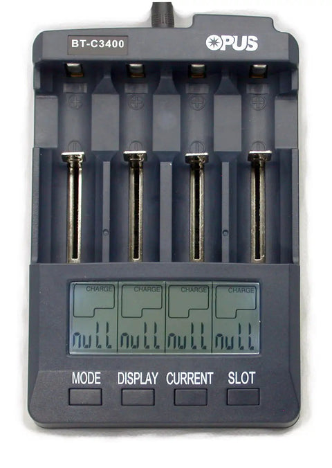 Dope Four Channel Battery Charger And Analyzer For Li Ion NiMH NiCd Rechargeable Batteries with digital displays and slots