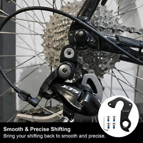 Cannondale KP284 Derailleur Hanger Replacement shown on MTB bike with gearing mechanism, highlighting smooth shifting.