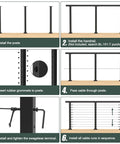 Installation steps for Kickass All In One Cable Railing Post Kit With Swageless Tensioners Heavy Duty Handrails And Four Hundred Feet Of Stainless Steel Cable Completely Loaded Rig For Your Backyard Projects.