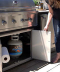 20 Pound Steel Propane Tank with Type 1 Overflow Protection Valve for Grills and BBQs DOT Approved Cylinder in grill storage