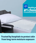 Hospital Grade Quality Built Tough For Heavy Duty Care Super Absorbent Disposable Incontinence Bed Pads 30 By 36 Inch 25 Pack on bed.