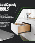 Load capacity 100LB for Runs Smooth As Butter Heavy Duty Full Extension Ball Bearing Drawer Slides 14 Inch with steel design.
