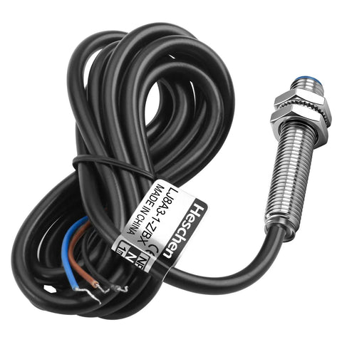 M8 Inductive Proximity Sensor Switch Shield Type, NPN NO, 3-Wire, 10-30VDC, 1.5mm Sensing Range, Blue Shield Housing