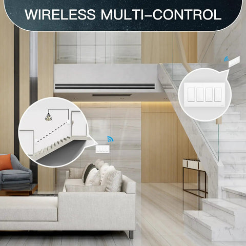 Wireless multi-control of Second Generation WiFi Smart Light Switch, White 4 Gang, 2.4GHz WiFi, Neutral Wire Required