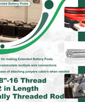 Two 12-inch stainless steel 3/8-16 UNC fully threaded rods