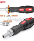 Close-up of ratcheting handle from 101 Pc Multi Bit Screwdriver And Ratcheting Handle Tool Set Kit for home projects