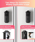 Image showing No Drill Doorbell Mount For Blink Video Doorbell 2Nd Gen Renter Friendly Tool Free Easy Installation Doorbell Not Included Black Security Mount For Apartments with adhesive and screw installation options.