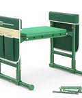 Garden Kneeler And Seat With Anti Tip Extendable Legs Foldable Portable Garden Stool With Two Tool Bags Thick Soft Kneeling Pad