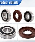 Premium Grade Washer Tub Bearing Seal Kit Replacement For LG And Kenmore Front Load Washers showing front and rear bearings and tub seal.
