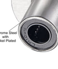 LMF10UU Linear Ball Bearings 10X19X29MM Round Flange Base Double Sealed Nickel Plated Steel with chrome finish detail.