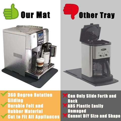 Comparison of 360 Degree Rotation Appliance Sliders Move Heavy Duty Kitchen Appliances On Countertop Cut To Fit Mat with other tray, highlighting features and benefits.
