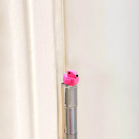 Flamingo Magnetic Door Hinge Heads Set 6 Fun Miniature Decorative Toppers for Doors and Metal Surfaces Quirky Cottage Style Home Decor