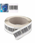 Roll of 2x2 Inch White RF 8.2MHz Paper Security Labels With Fake Barcode Checkpoint Compatible Anti Theft EAS Loss Prevention