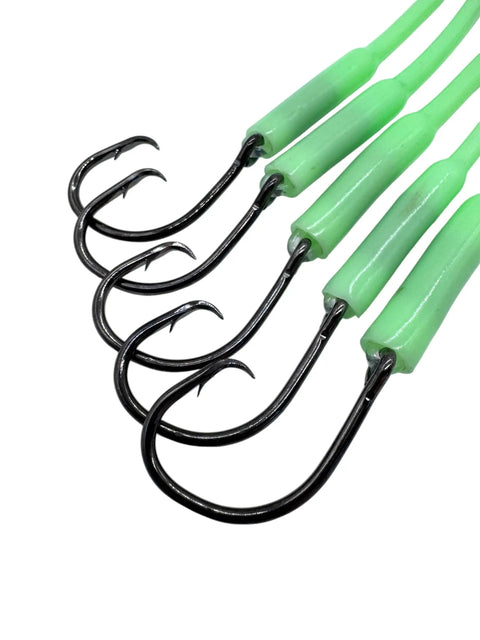 Go-To Deep Drop Snapper Rig With Five Demon Circle 6/0 Hooks And Glow Sleeves For Deep Water Night Fishing, Heavy Duty 300Lb Mainline And 250Lb Branch Lines, Handmade In The USA Ready To Use