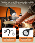 Hella Bright 5W Led Bench Grinder Work Light Fixture Upgrade For Boss Level Grind Precision And Killer Visual Clarity Across Your Entire Weekend Garage Workshop Space with flexible arm and 5 LEDs.