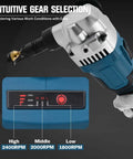 Cordless Nibbler with 3 Speed Settings for 16 Gauge Sheet Metal Cutting Brushless Motor Delivers Up To 2400 RPM No Cord Freedom