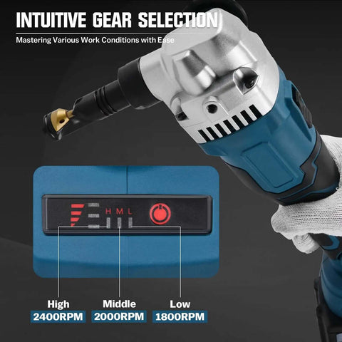 Cordless Nibbler with 3 Speed Settings for 16 Gauge Sheet Metal Cutting Brushless Motor Delivers Up To 2400 RPM No Cord Freedom