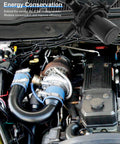 3-way heater control valve in Dodge Ram engine bay; black plastic valve connected to heater hoses