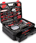 325 Piece Home Repair Tool Set With Drawer Toolbox Storage Case open showing tools for DIYers and handymen.