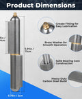 6 Inch Heavy Duty Barrel Hinges Weld On With Grease Fitting And Solid Brass Bushings dimensions showcasing brass washer and steel build.