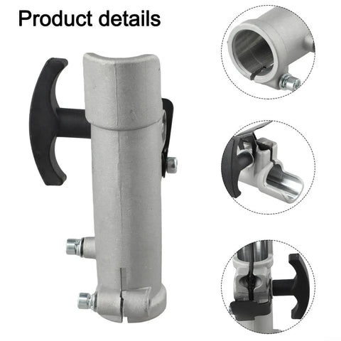 Heavy Duty Extension Pole Connector For Hedge Trimmers And Brush Cutters 26Mm 28Mm Shaft Adapter showing iron coupler and quick release collar.