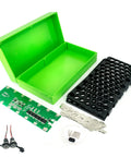 Slam Dunk 48V DIY Battery Case Kit With 30A BMS Guard includes green weatherproof case, black nickel strip foils, and connectors.
