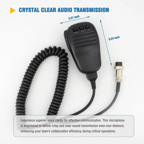 Heavy Duty 8 Pin Handheld Speaker Mic For Ham Radios with coiled cord, direct replacement for Yaesu MH-31B8 and MH-31A8J