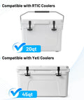 Durable Cooler Lid Gasket Replacement For Yeti 20Qt And 45Qt Also Fits RTIC 20Qt And 45Qt Black Seal That Keeps Ice Longer Easy Cut To Fit Install Leak Proof No Fuss Upgrade For Your Adventure Cooler. Compatible with RTIC coolers, 20qt white cooler lid view