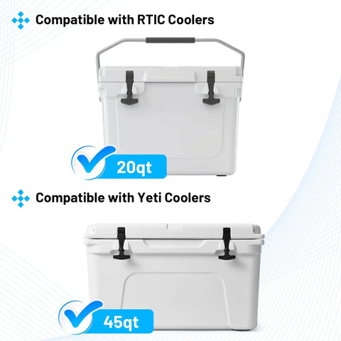 Durable Cooler Lid Gasket Replacement For Yeti 20Qt And 45Qt Also Fits RTIC 20Qt And 45Qt Black Seal That Keeps Ice Longer Easy Cut To Fit Install Leak Proof No Fuss Upgrade For Your Adventure Cooler. Compatible with RTIC coolers, 20qt white cooler lid view