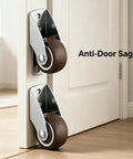 Heavy Duty Anti Sag Gate Caster Wheels Set Of Four With Dead Silent Rubber Rollers To Keep Large Sliding Doors Perfectly Level. Close-up view.