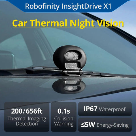 Beefed Up Thermal Car Camera With Infrared Vision And 656Ft Detection, Deer Collision Alert, Night Vision Dashcam installed on vehicle