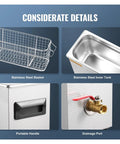 Professional 10L Ultrasonic Cleaner 300W 40kHz With Timer & Heater, showcasing stainless steel basket and inner tank.