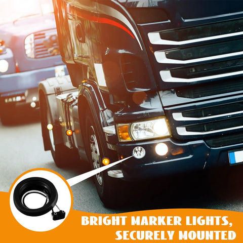 2 Inch Rubber Grommets For Trailer Side Marker Lights Truck Boat And RVs With 2 Pin Wire Pigtail Connector Kit on truck