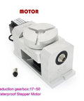 CNC Fourth Fifth Axis Rotary Harmonic Drive Reducer Dividing Head Gearbox With 50 To 1 Speed Ratio And Pneumatic Motors For Beast Mode Precision Milling And Prototyping, white metal unit