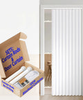 Blackout Magnetic Door Curtain Set With Included Curtain Rods For Patio Door And Accordion Doorway White 42W X 78L 1 Pack Easy Install