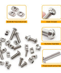 260 Piece T Nuts And Screws Kit For M-LOK And 2020 Aluminum Profiles with M3 M4 M5 nuts and bolts, hex button head bolts shown